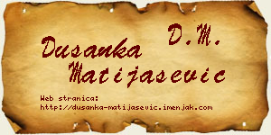 Dušanka Matijašević vizit kartica